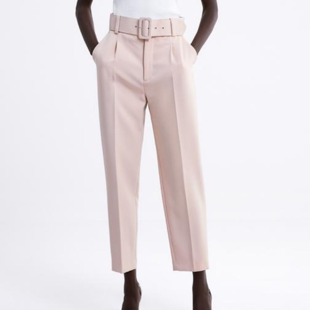 Zara Elegant Pink Cream Women's Pants